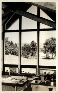 Stowe Vermont VT Alpine Motor Lodge Real Photo RPPC Vintage Postcard