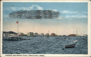 Nantucket Massachusetts MA Harbor and Brant Point c1920 Vintage Postcard