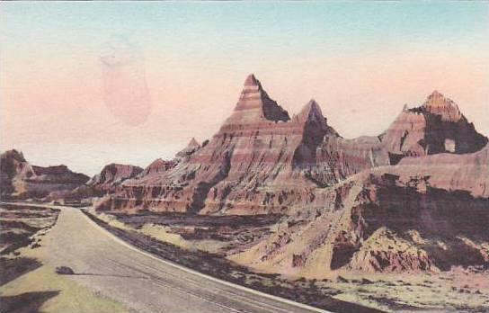 South Dakota Wall Leaving Cedar Pass The Badlands National Monument Albertype