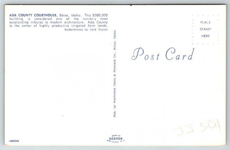 Ada County Courthouse   Boise    Idaho   Postcard