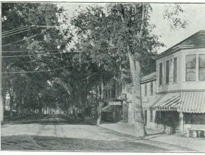 c. 1905 Bridgewater MA Broad Street Scene Stores Photo Postcard Undivided