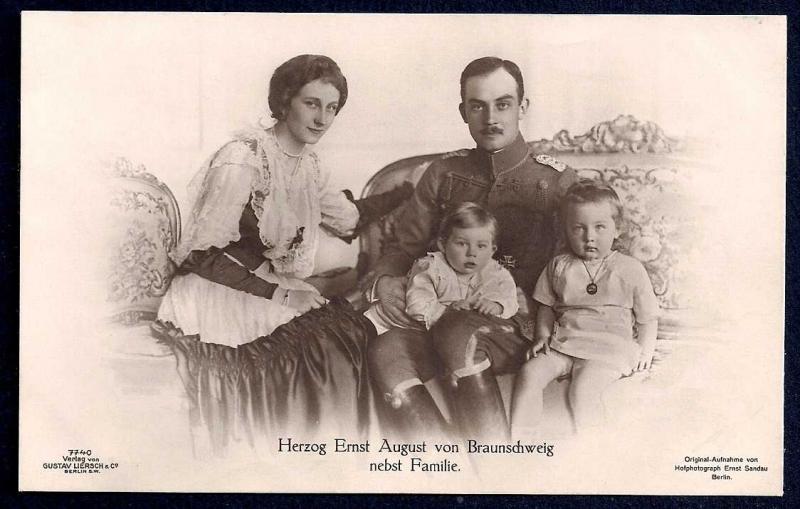 Duke von Braunschweig with his family RPPC unused c1910's