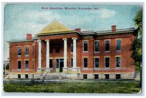 Vincennes Indiana IN Postcard Good Samaritan Hospital Building 1910 Antique