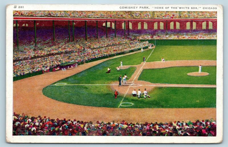 Postcard IL Chicago Comiskey Park Home The White Sox Baseball Stadium 1940s S3