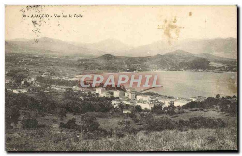 Old Postcard Ajaccio View On The Gulf