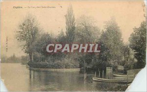 Old Postcard Enghien Lake Cote Saint Gratien