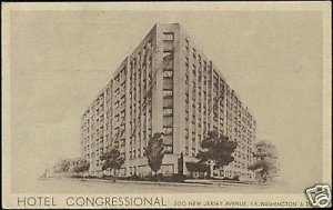 Washington DC, Hotel Congressional, New Jersey Ave 1949