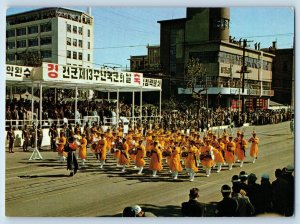 South Korea Postcard Parade Commemorating Korean Army Foundation Day c1950's