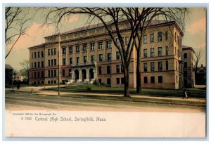 c1905 Central High School Campus Entrance View Dirt Road Springfield MA Postcard