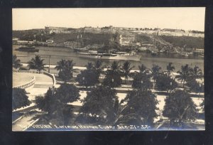 RPPC HAVANA CUBA U.S. NAVY SHIP USS VIRGINIA VINTAGE REAL PHOTO POSTCARD