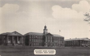 Ramsey New Jersey Ramsey High School, B/W Chrome Vintage Postcard U11183