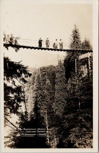 Suspension Bridge Capilano Canyon Vancouver Gowen Sutton RPPC Postcard G45