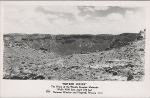 RPPC Postcard Meteor Crater Between Winslow AZ + Flagstaff