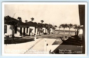 RPPC DAYTONA BEACH, Florida FL ~ Roadside Motel OCEAN FRONT VILLAS 1951 Postcard
