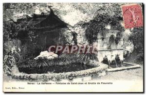 Old Postcard Nerac La Garenne Fountain Cave And Saintn Jean De Fleurette