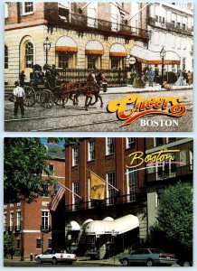 2 Postcards BOSTON, MA ~ Bull & Finch Pub CHEERS Bar ~ TV Series 4⅝x6⅝