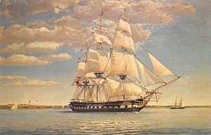 US frigate constellation Passing Fort McHenry on her maiden voyage in 1798 US...