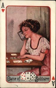Antoinette Clark Playing Cards Series 171 No. 2693 Solitaire c1910 Postcard