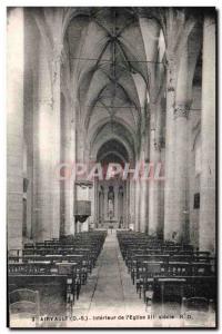 Old Postcard Airvault Interior of I Church