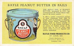 St Louis MO Bayle Peanut Butter in Pails  Curt Teich Postcard