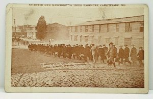 Camp Meade Md Selected Men Marching 1917 To Deal Family Amsterdam NY Postcard J5