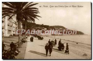 Postcard Old Nice Quai Des US and Mont Boron