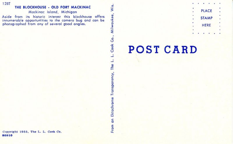 MI - Mackinac Island. Old Fort Mackinac, Block House