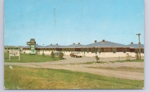 Blue Village Motel, Calgary, Alberta, 1960 Postcard, Royal Navy Slogan Cancel