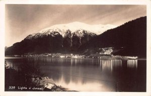 RPPC LIGHTS OF JUNEAU ALASKA REAL PHOTO POSTCARD (c. 1930s)