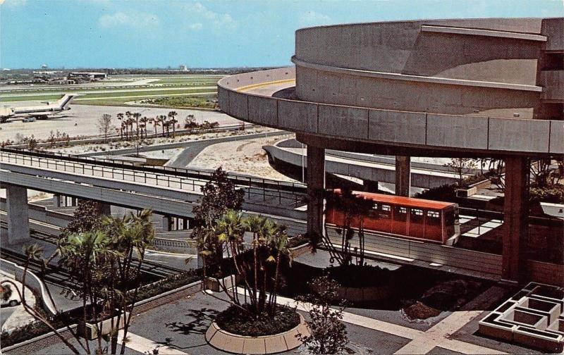 Tampa Florida~International Airport~Shuttle Car~Air-Side Loading~1971 Postcard 