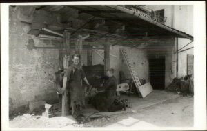 Blacksmith Men Shoeing a Cow Amateur Real Photo Postcard #2