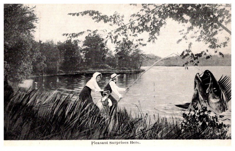 Exaggeration  Couple Fishin catching Giant Bass