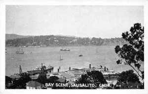 Bay Scene, Boats SAUSALITO Marin County, California c1920s Vintage Postcard