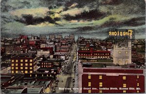 Postcard Birds Eye View of Grand Avenue Looking North in Kansas City, Missouri