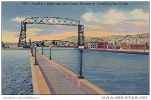 Minnesota Duluth Aerial Lift Bridge And Shop Canal Entrance To Duluth Superio...