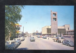 CIUDAD JUAREZ MEXICO DOWNTOWN STREET SCENE OLD CARS VOLKSWAGEN CARS POSTCARD