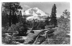 Snow Capped Mount Shasta, CA Real Photo Postcard. Eastman Photo T150-3.