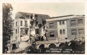 RPPC ARLINGTON HOTEL Santa Barbara Earthquake Damage 1925 Photo Vintage Postcard