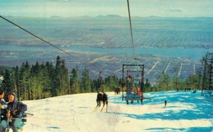 Canada View From Grouse Mountain Vancouver Snow Postcard 07.64