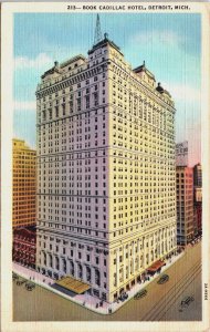 Book Cadillac Hotel Detroit Michigan Linen Postcard C164