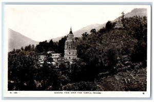 Penang Malaysia Postcard General View Ayer Itam Temple c1920's RPPC Photo