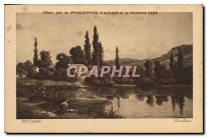 Postcard Old Offered by Phospho Cocoa and Phospho Bebe Landscape