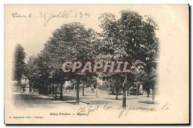 Postcard Old Cahors Allees Fenelon Square