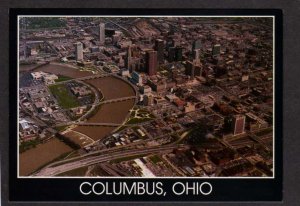 OH Aerial View Columbus Ohio River Postcard