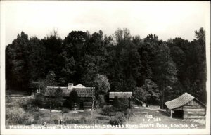 London Kentucky KY State Park Museum Bldgs CLINE Real Photo Postcard