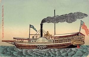 Vermont River Steamship Painting Ferry Boat Ship 