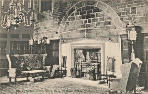 HOGHTON TOWER LANCASHIRE ENGLAND~FIREPLACE BANQUET HALL-1905 PHOTO POSTCARD