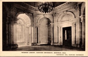 Vtg Cambridge MA Harvard University Widener Library Memorial Hall 1915 Postcard