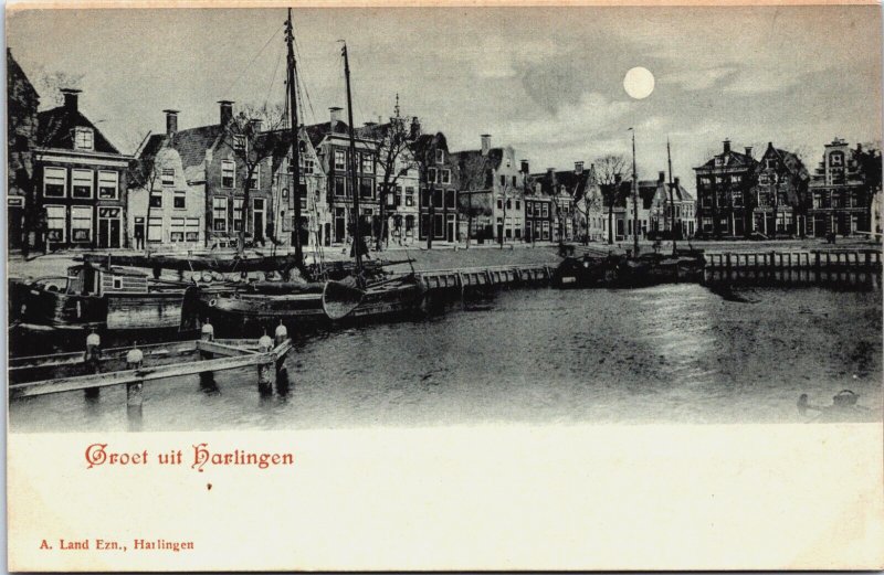 Netherlands Harlingen Vintage Postcard C089