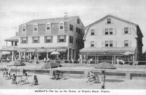 MURRAY'S Inn on the Ocean Virginia Beach, VA Resort Hotel Vintage Postcard 1945